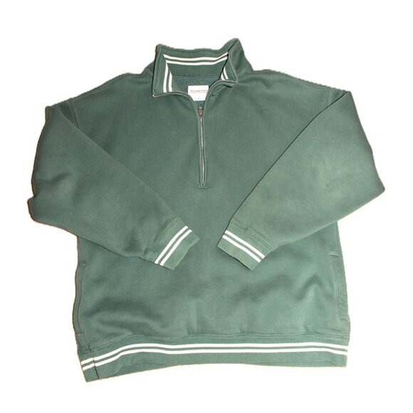 ABERCROMBIE & FITCH Essential Vintage Sunday Half-Zip Pullover in Green (Large) - Picture 8 of 9